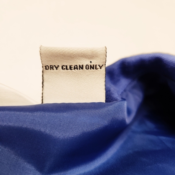 NWT Mandarine Blue Linen Cropped Button Front Blazer Jacket Size Medium Career - Picture 6 of 7